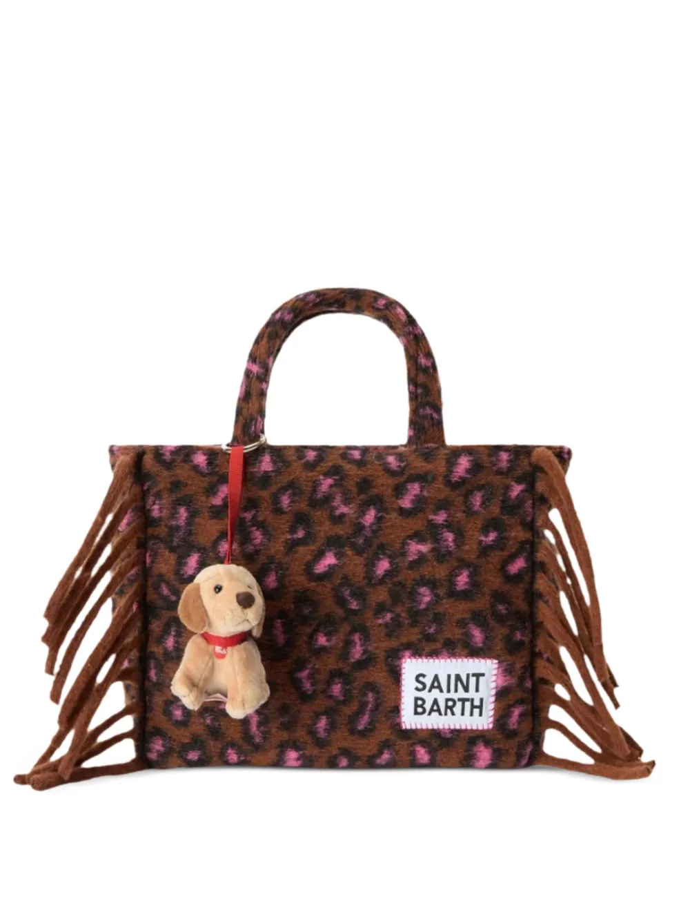 Mc2 Saint Barth Mini Plush Labrador Bag Charme In Gold