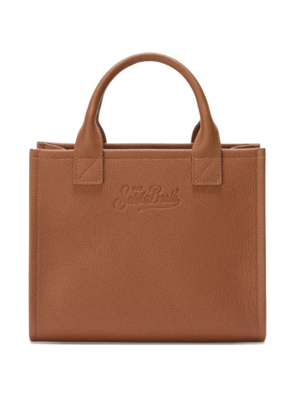 Mc2 Saint Barth Mini Vanity Embossed Top Handle Tote Bag In Brown