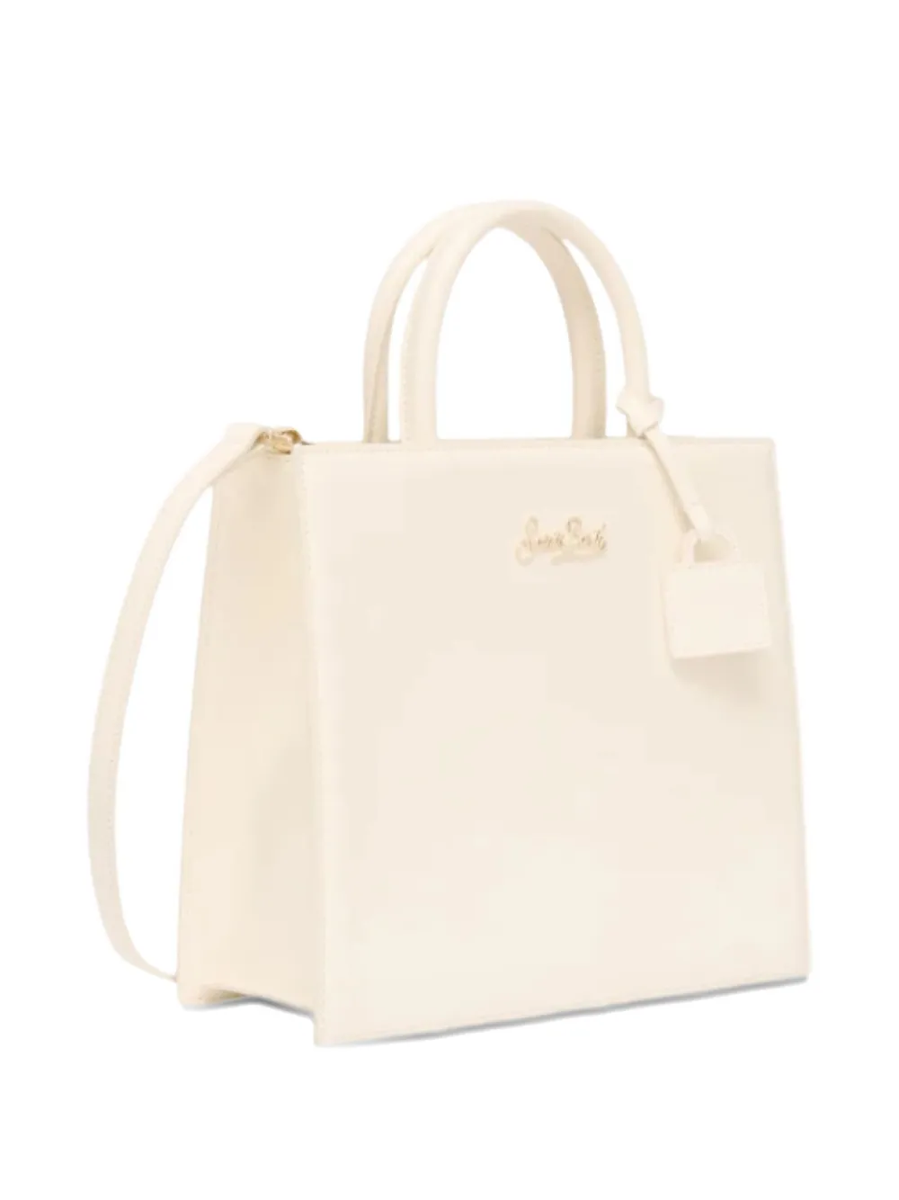 Mc2 Saint Barth Mini Leather Tote Bag In White