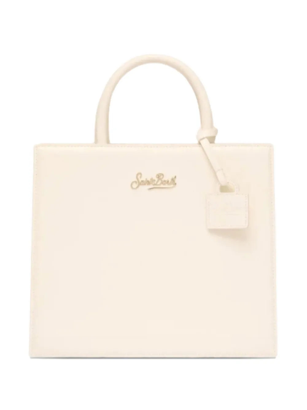 Mc2 Saint Barth Mini Leather Tote Bag In White