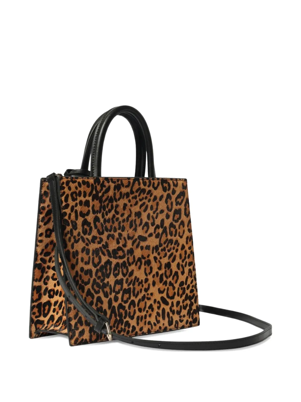 MC2 Saint Barth midi leopard print top handle tote bag - Bruin