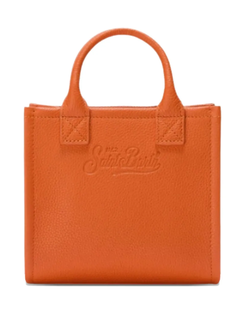 Mc2 Saint Barth Mini Embossed-logo Tote Bag In Orange