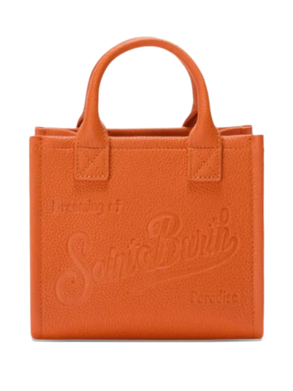 Mc2 Saint Barth Mini Embossed-logo Tote Bag In Orange