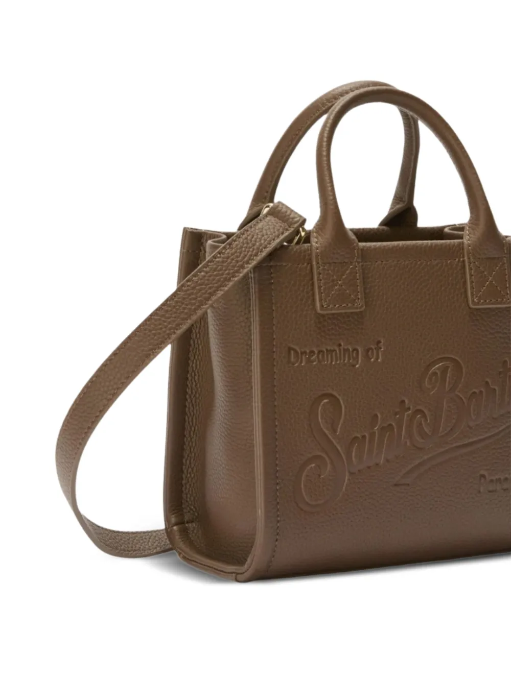 MC2 Saint Barth Shopper met logo-reliëf Bruin
