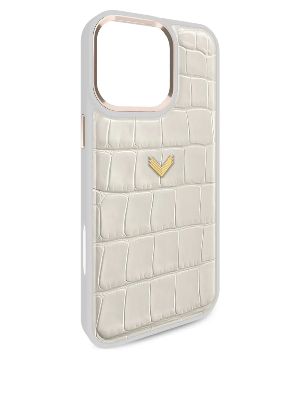 VELANTE crocodile-texture iPhone 16 Pro Max phone case | White | Image 1