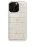 VELANTE crocodile-texture iPhone 16 Pro Max phone case - White