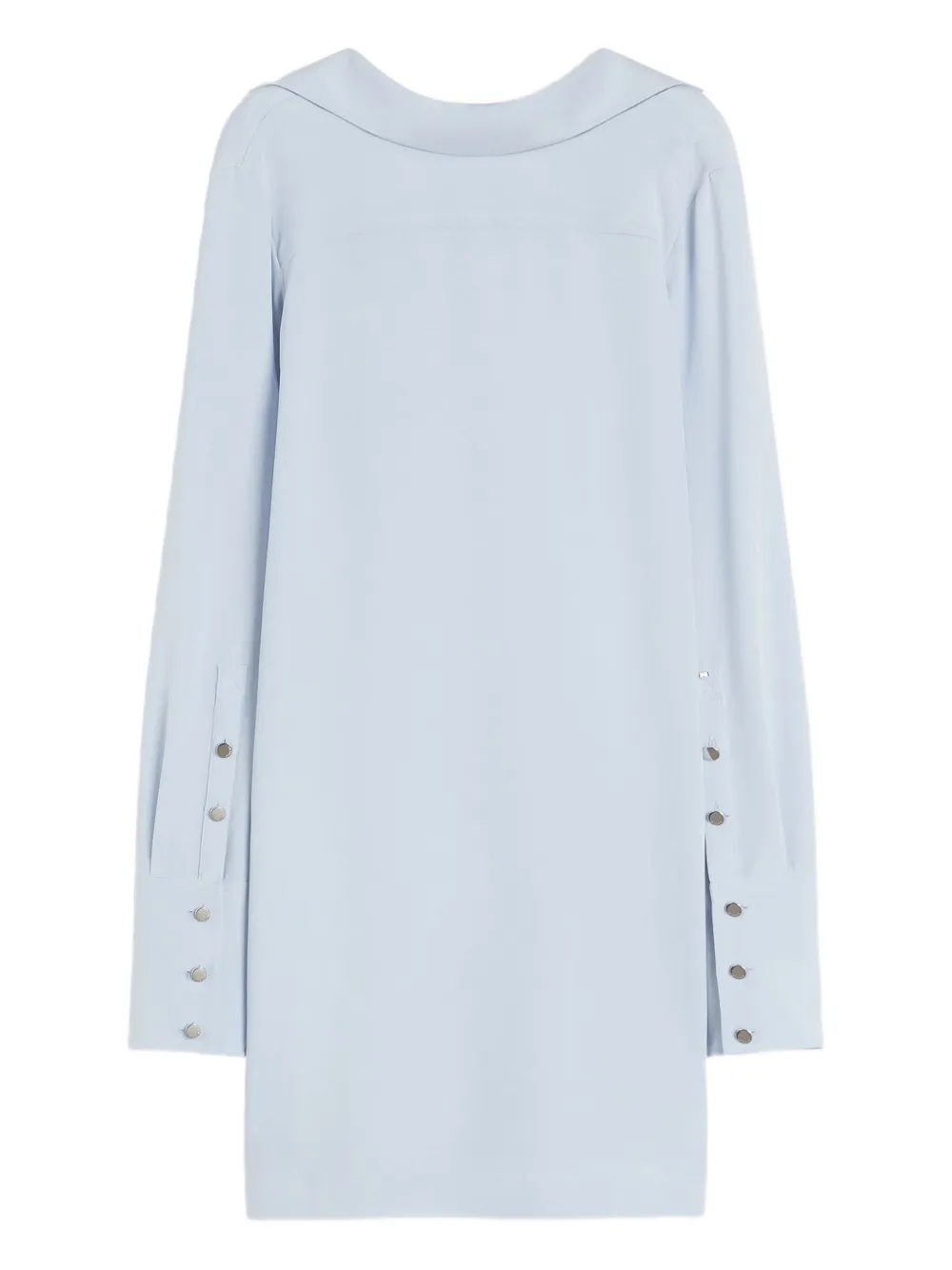Max Mara Buttoned Silk-blend Dress In Blue