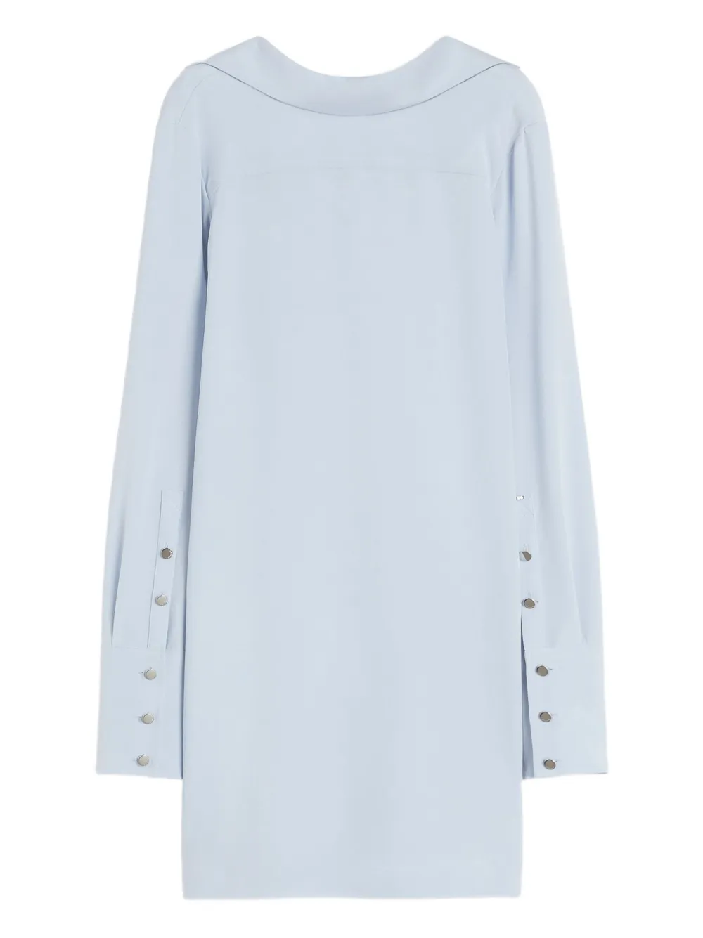 Max Mara Buttoned Silk-blend Dress In Blue