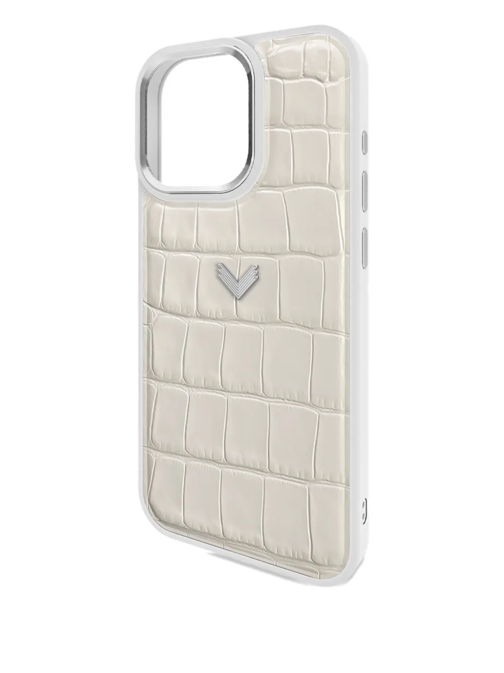 Velante Crocodile-effect Iphone 16 Pro Max Case In White