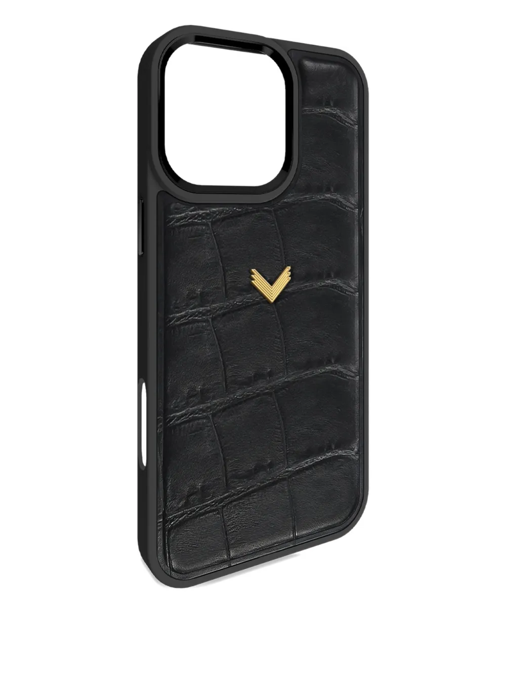 VELANTE crocodile-texture leather iPhone 16 Pro Max phone case | Black | Image 1