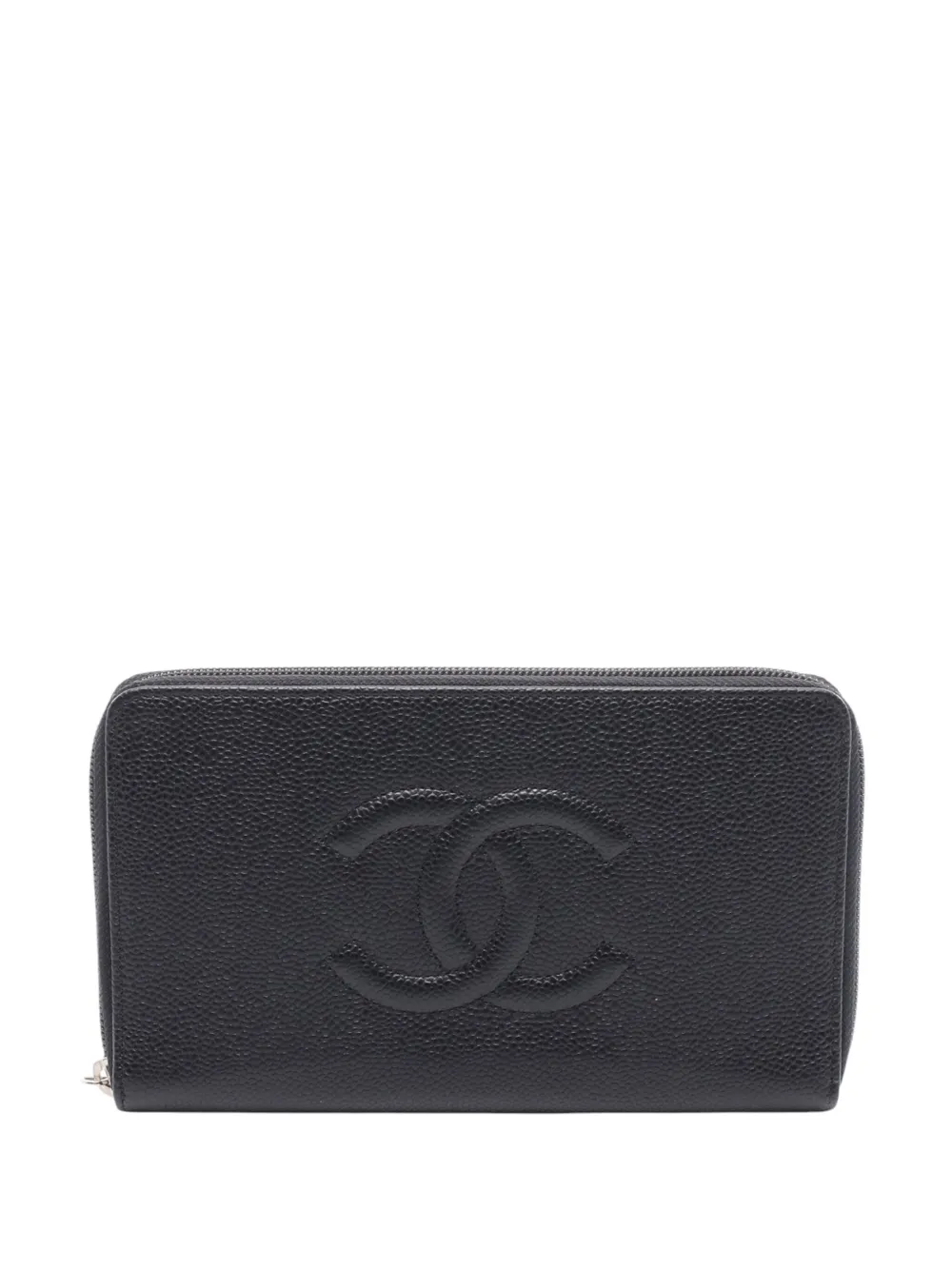 CHANEL Pre-Owned 2012 ココマーク ファスナー長財布 - ブラック CHANEL Pre-Owned 2012 ココマーク ファスナー長財布 - ブラック