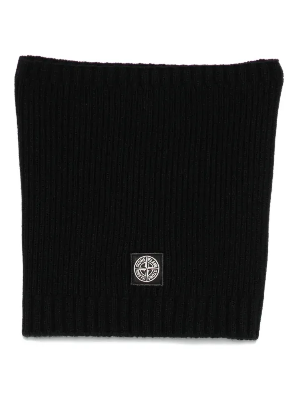 Stone Island Junior ribbed-knit Scarf Black FARFETCH PH