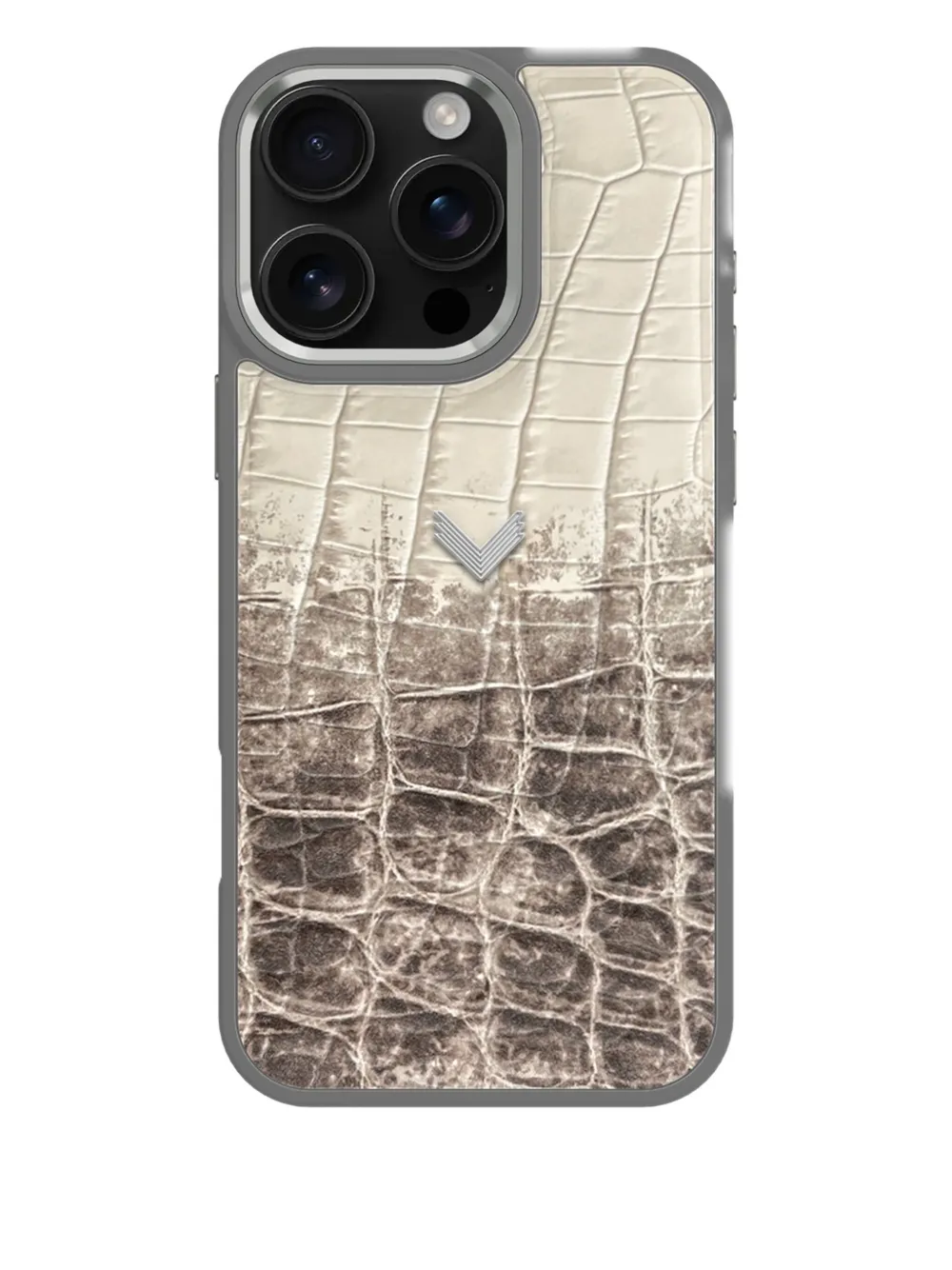 Velante Crocodile-texture Iphone 16 Pro Max Phone Case In Gray