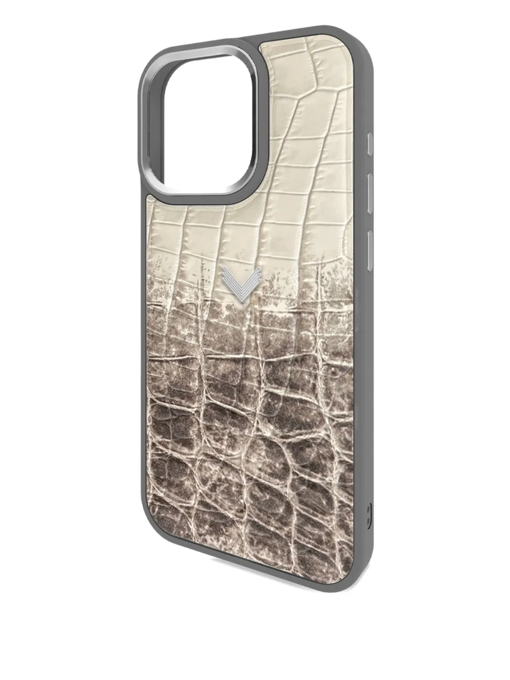 Velante Crocodile-texture Iphone 16 Pro Max Phone Case In Gray