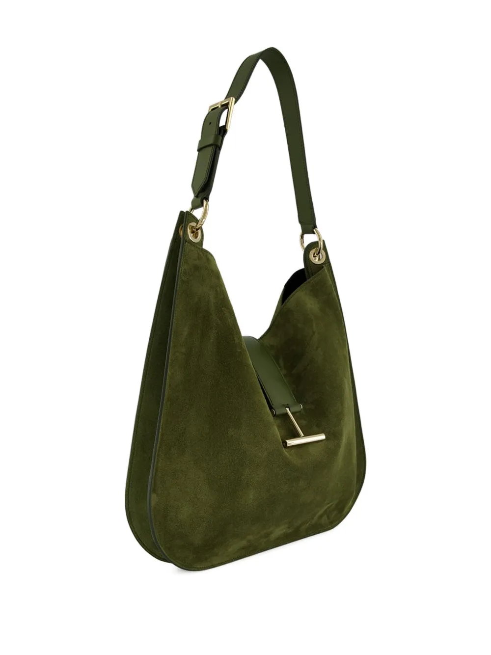 TOM FORD Grote Tara suède schoudertas - Groen