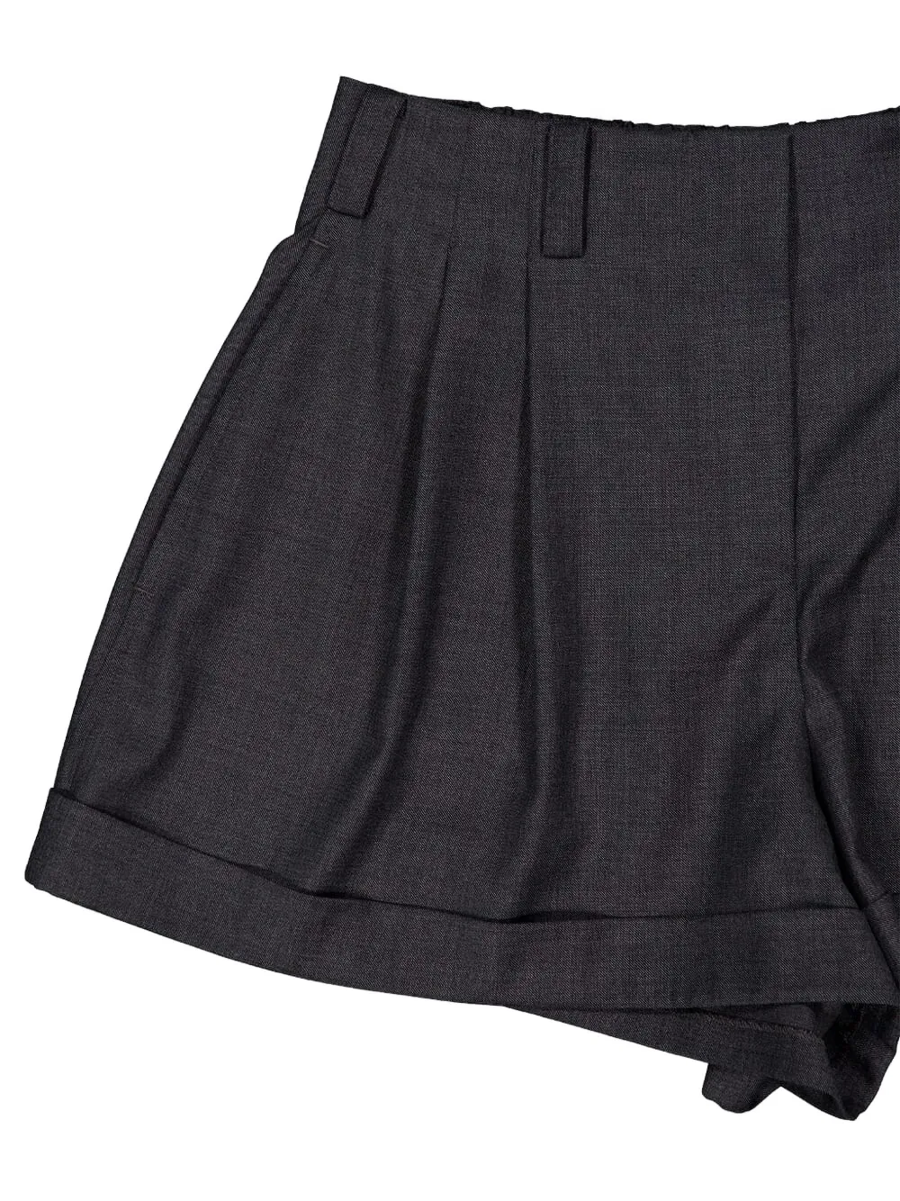 Givenchy Double Pleat Shorts In Wool In Gray