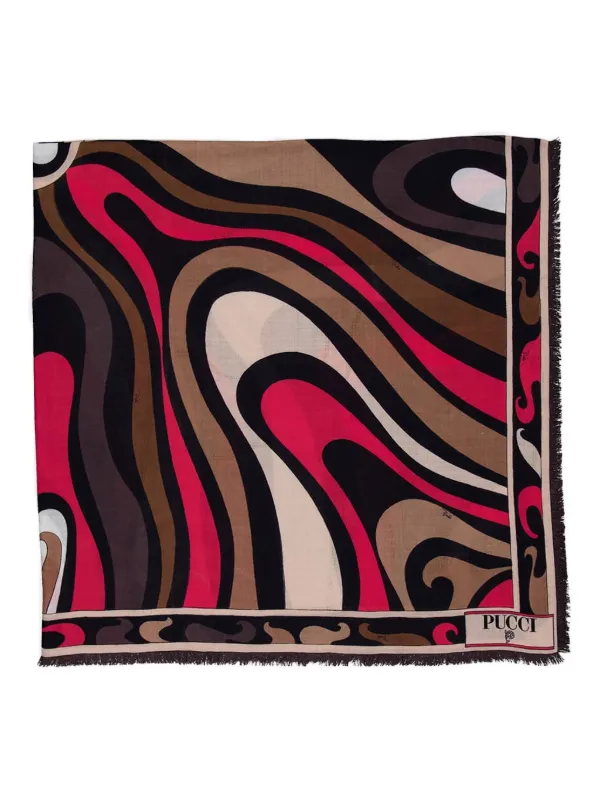 Pucci Marmo-print Pashmina in Black
