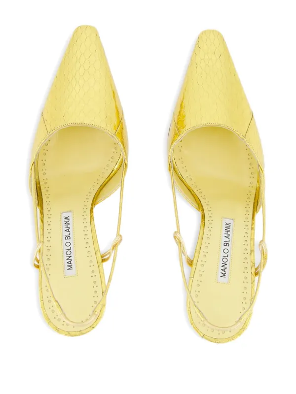 Manolo Blahnik Touki スリングバックパンプス 70mm | ゴールドトーン