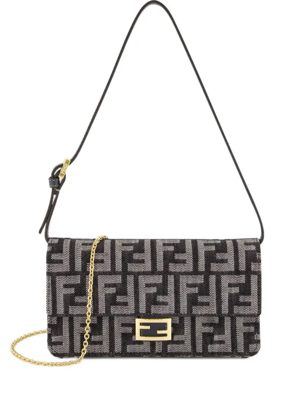 FENDI バゲット チェーンウォレット | ブラック | FARFETCH JP