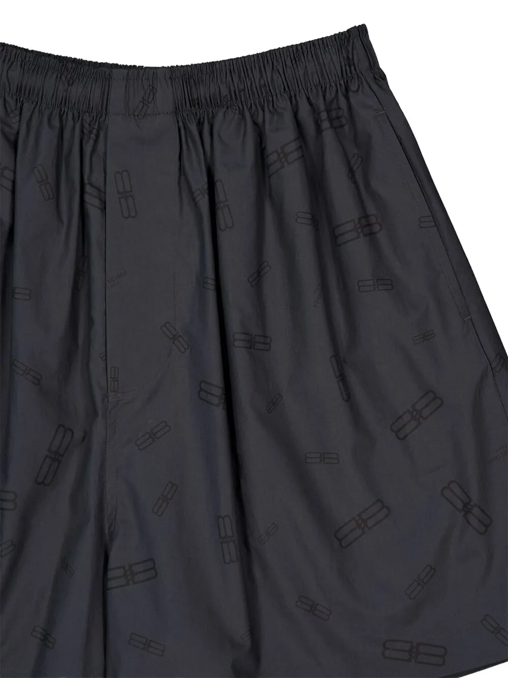 Balenciaga Cotton Pyjama Shorts In Black
