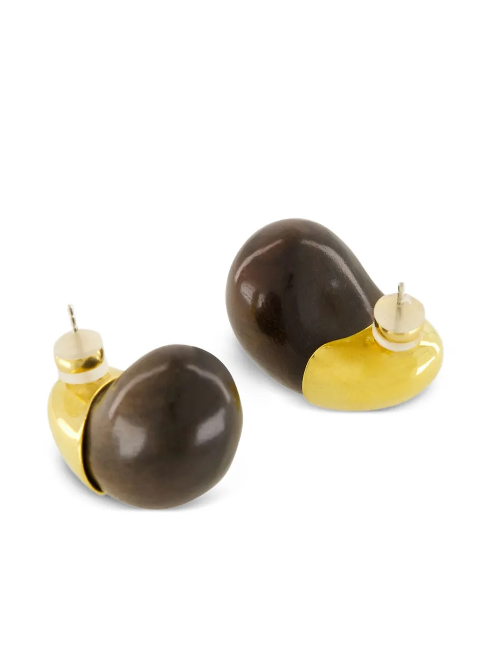 Lizzie Fortunato Wood Earrings In Brown