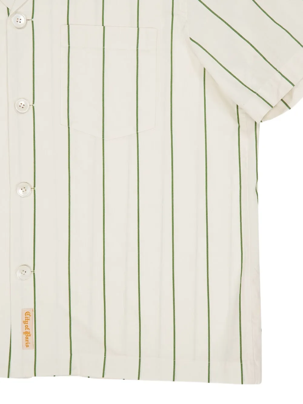 BODE Celery gestreept overhemd met korte mouwen Beige