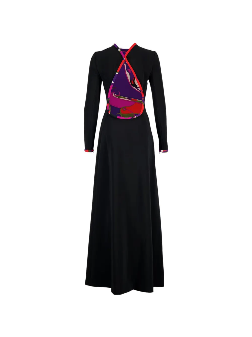 PUCCI long-sleeve printed maxi dress - Zwart