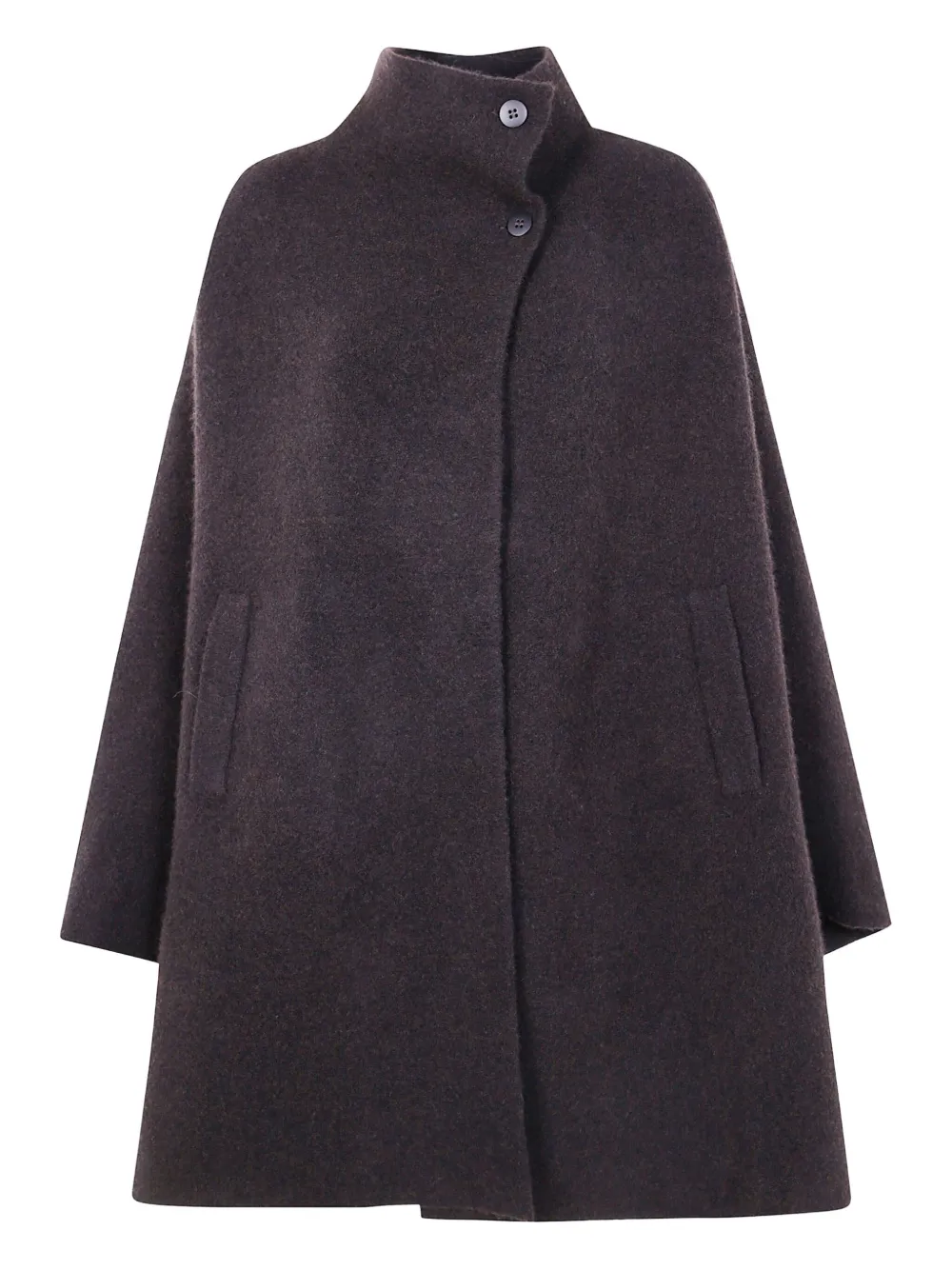 Boboutic button-up funnel-neck coat | Brown | Image 1