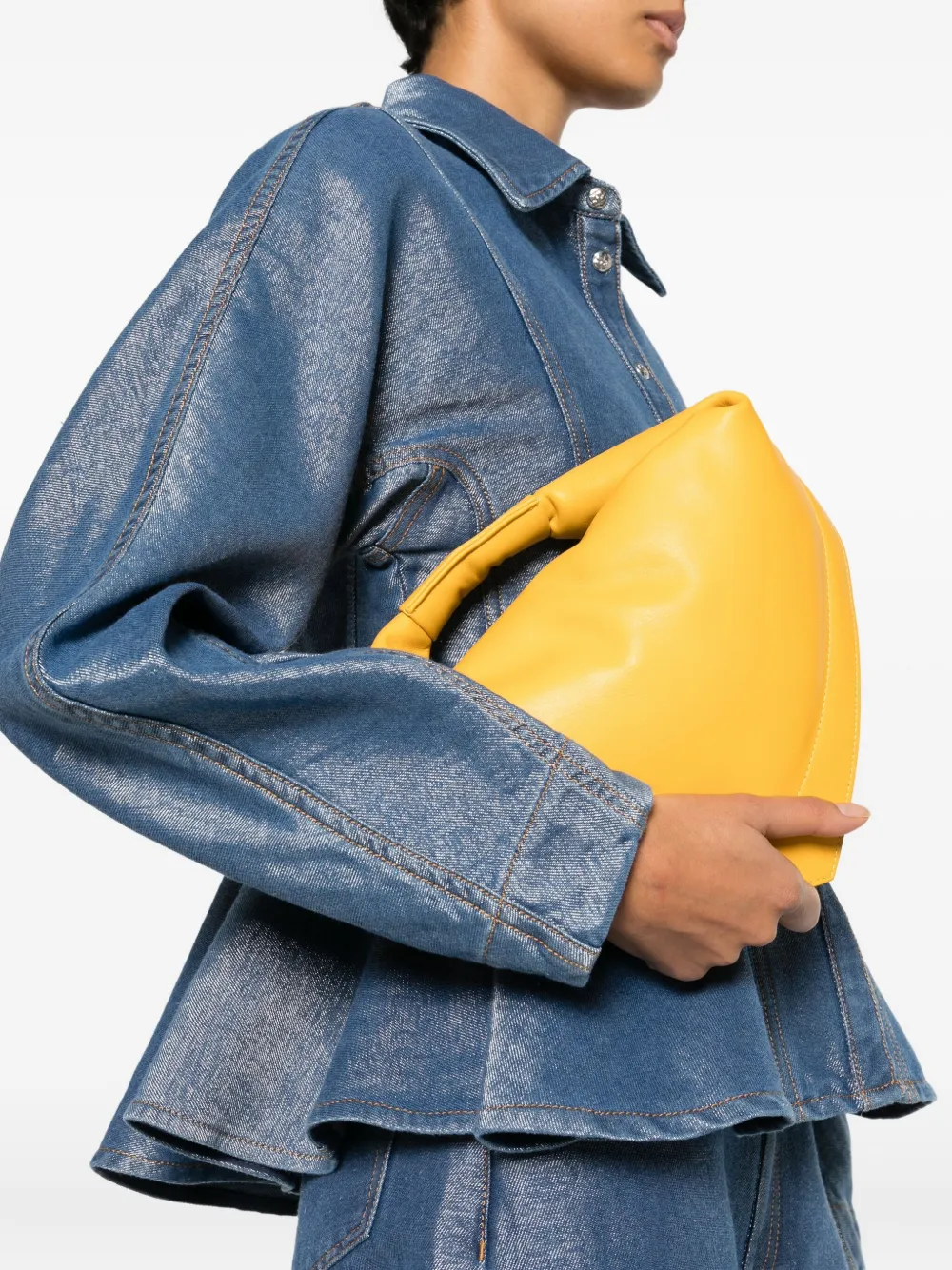 FEDERICO CINA leather zip tote bag - Geel
