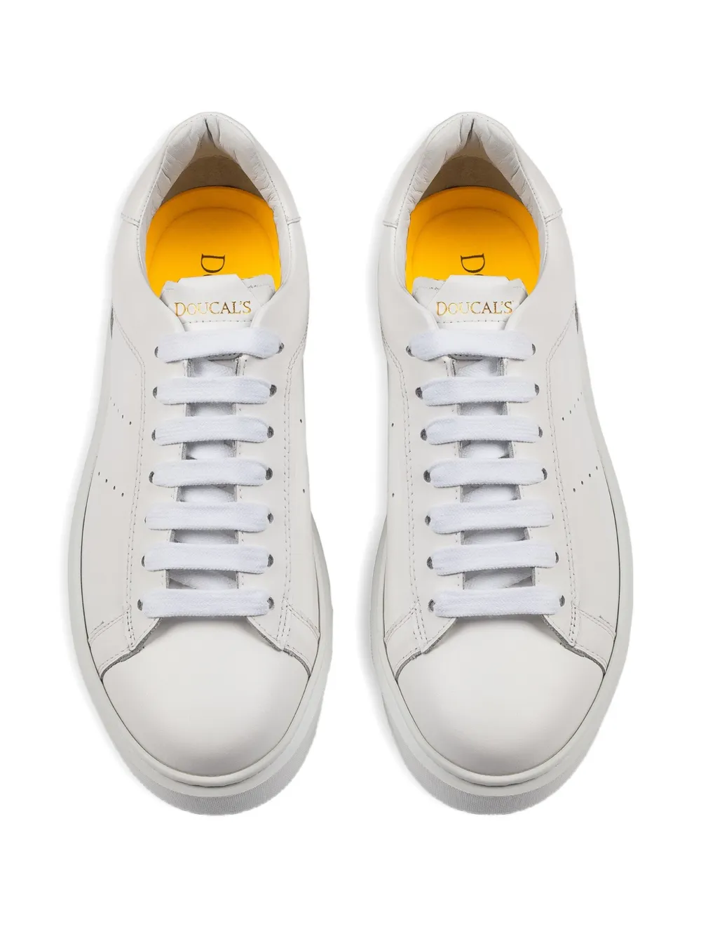Doucal's Leren sneakers met geperforeerd details Wit