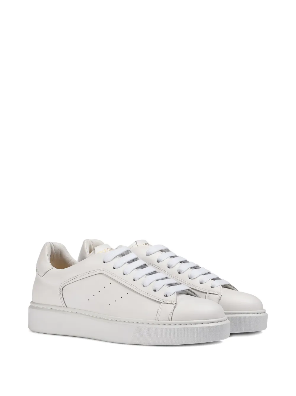 Doucal's Leren sneakers met geperforeerd details Wit
