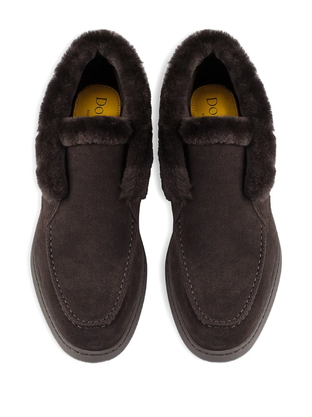 Doucal's shearling-trim suede ankle boots Bruin