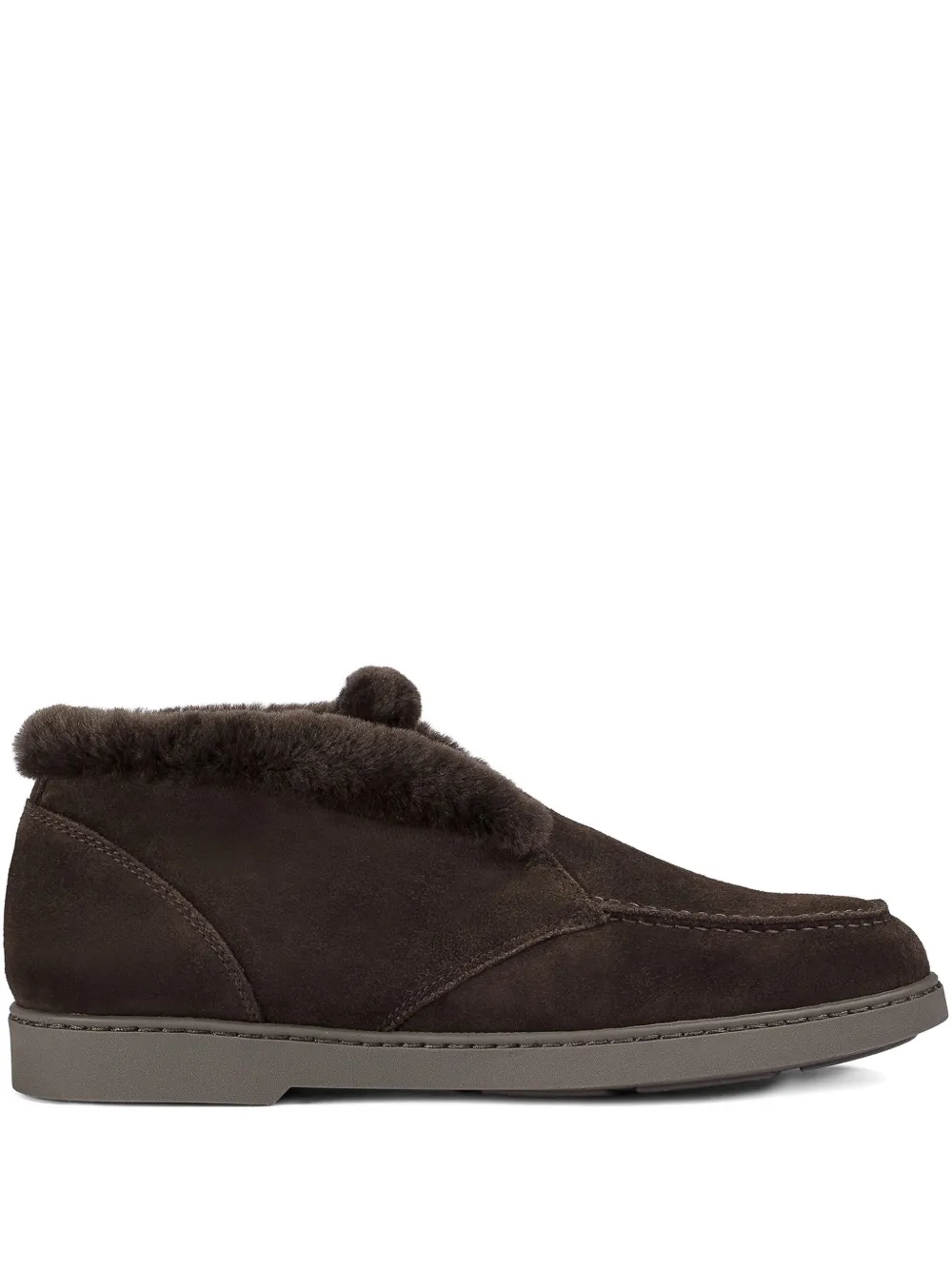 Doucal's shearling-trim suede ankle boots Bruin