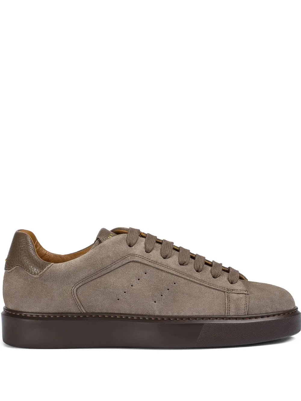 Doucal's Suède sneakers met geperforeerd detail Grijs