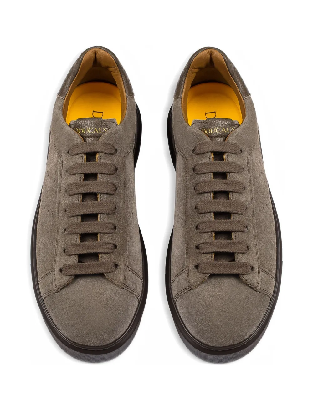 Doucal's Suède sneakers met geperforeerd detail Grijs