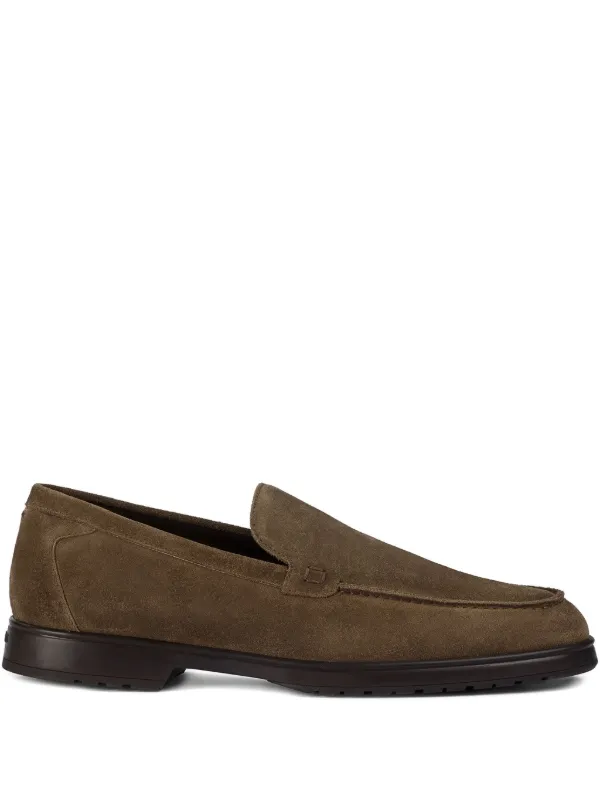 Doucal\'s Dark Brown Suede Slip-Ons Doucal main image 4