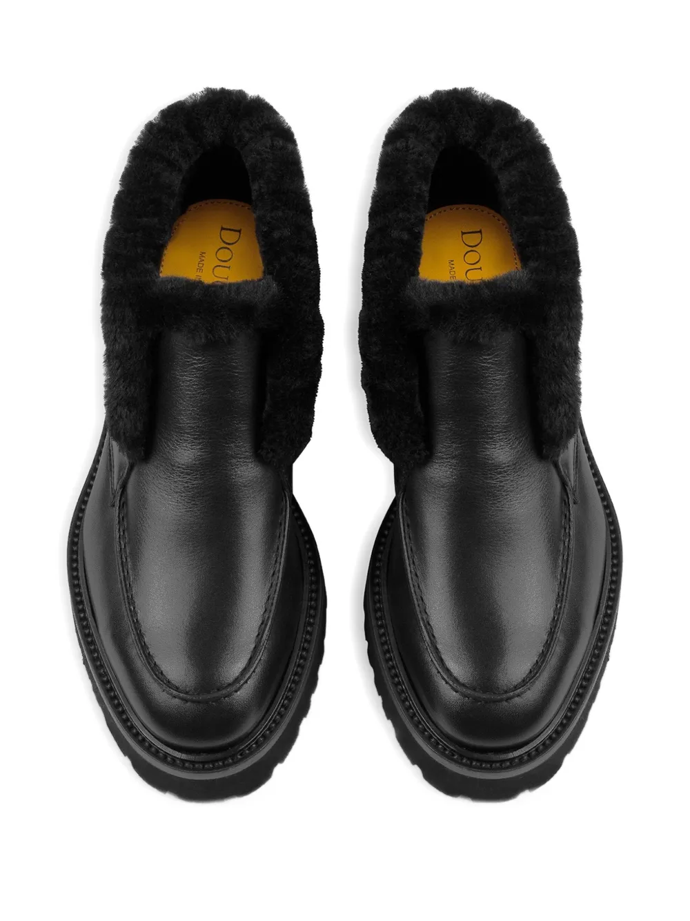 Doucal's Chukka laarzen met bont en leer Zwart