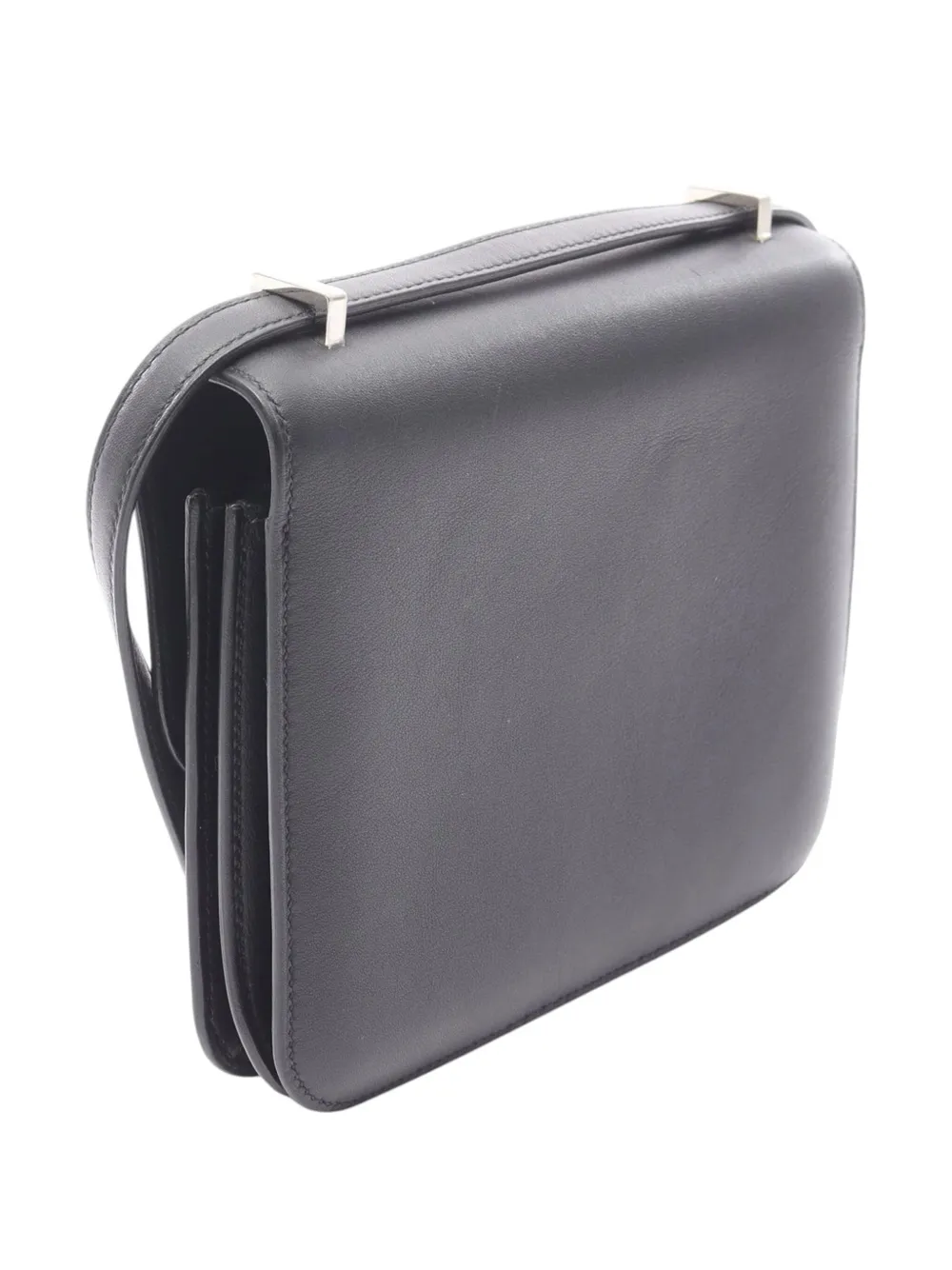 Pre-owned Hermes 2021 Mini Swift Marble Constance 18 Crossbody Bag In Black