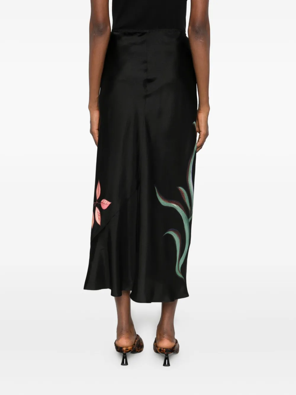 Dorothee Schumacher Seductive Bloom Midi Skirt In Black