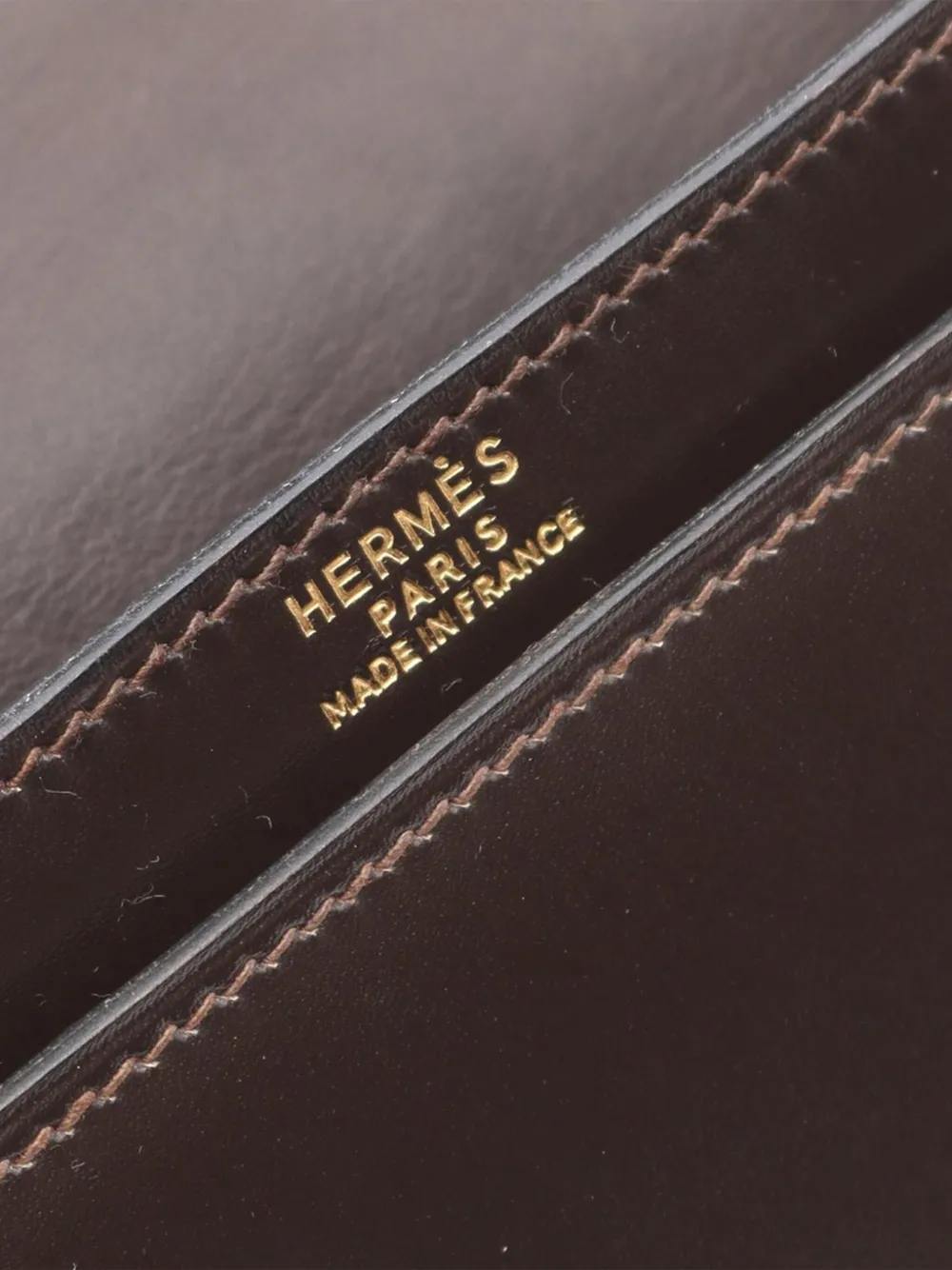 Pre-owned Hermes 20th Century Box Calf Cadena Crossbody Bag In Brown