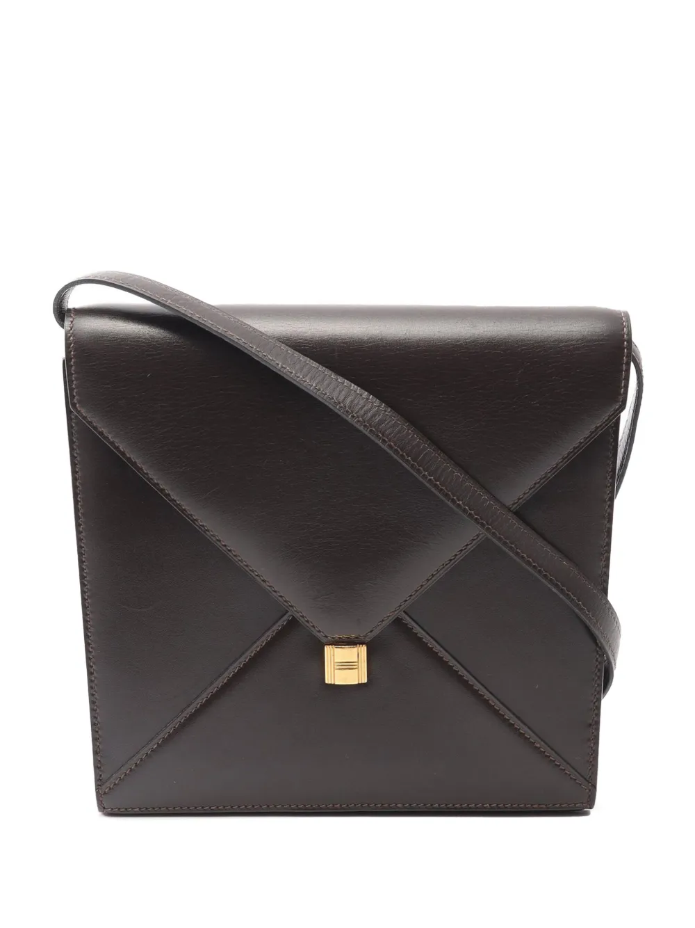 Pre-owned Hermes 20th Century Box Calf Cadena Crossbody Bag In Brown