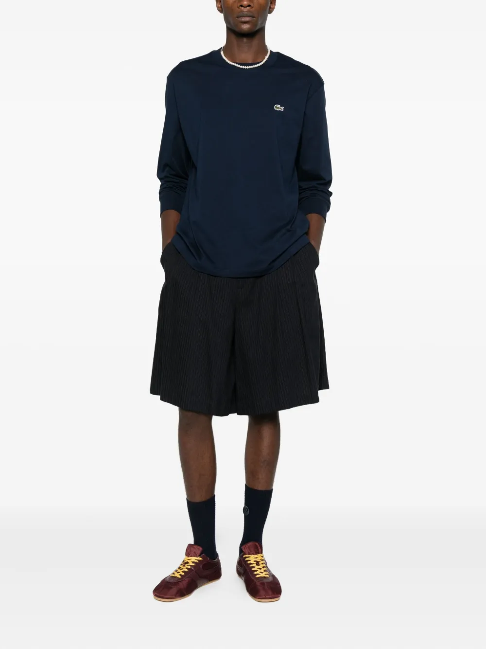 Lacoste long-sleeve logo-patch sweatshirt - Blauw