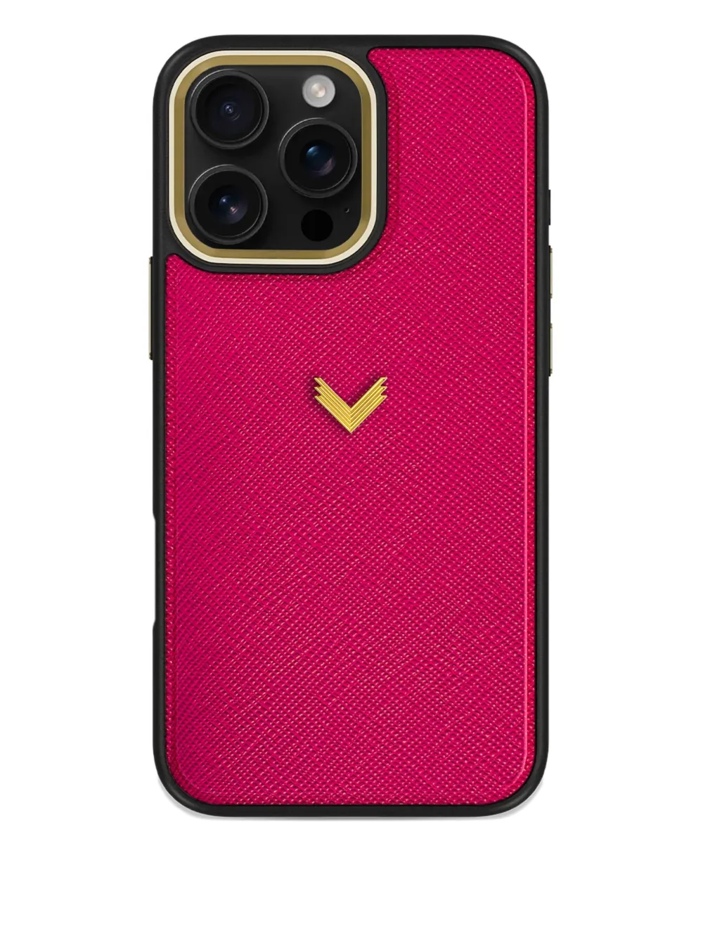 VELANTE saffiano leather iPhone 16 Pro Max phone case | Pink | Image 1