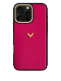 VELANTE saffiano leather iPhone 16 Pro Max phone case - Pink