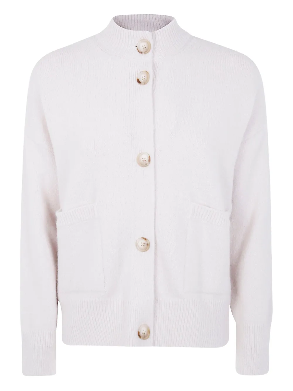 Anne Claire Button-up Cardigan In White