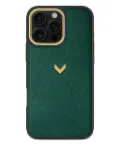 VELANTE Saffiano leather iPhone 16 Pro Max phone case - Green