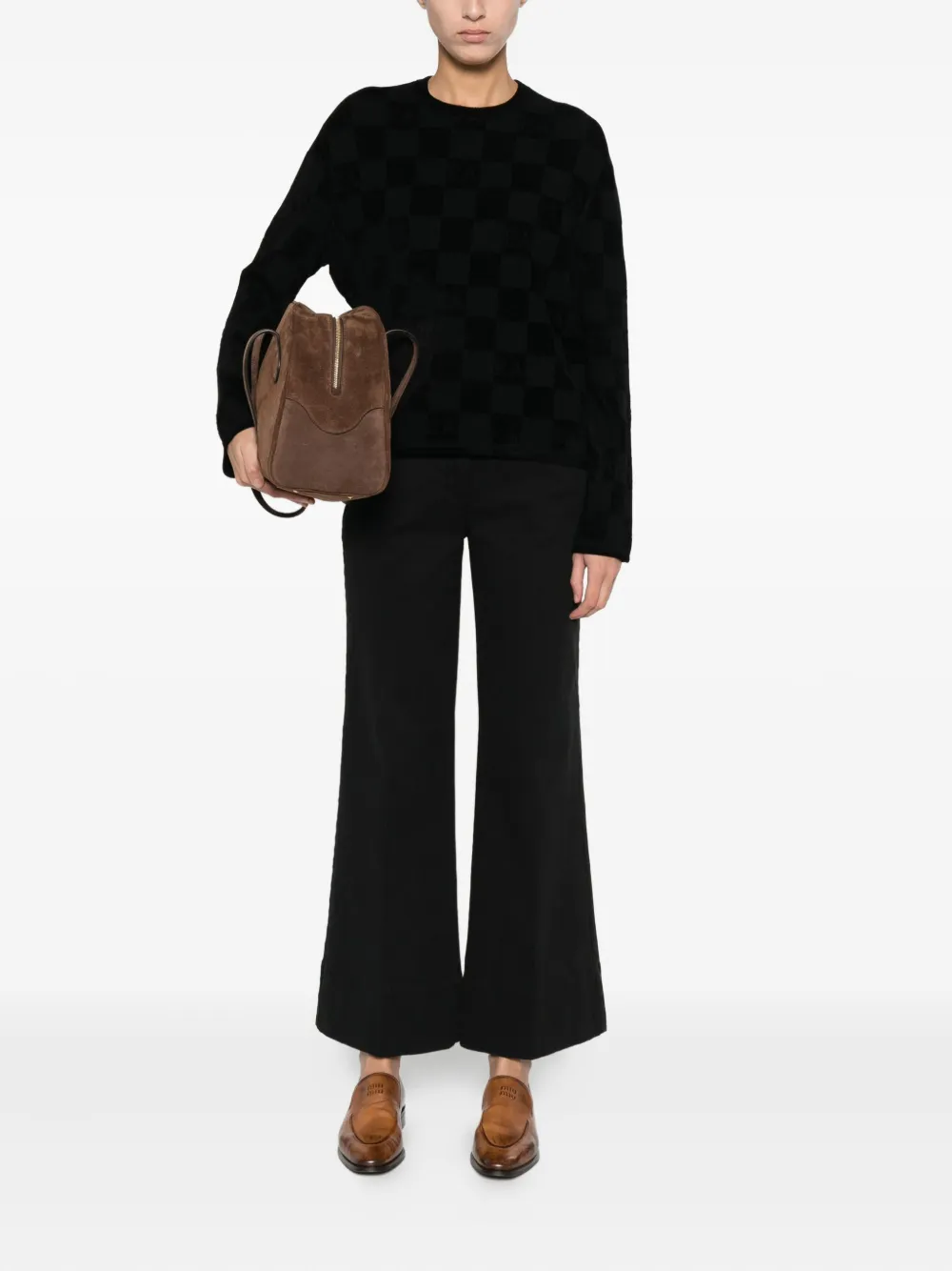 QUELLEDUE Melody flared trousers - Zwart