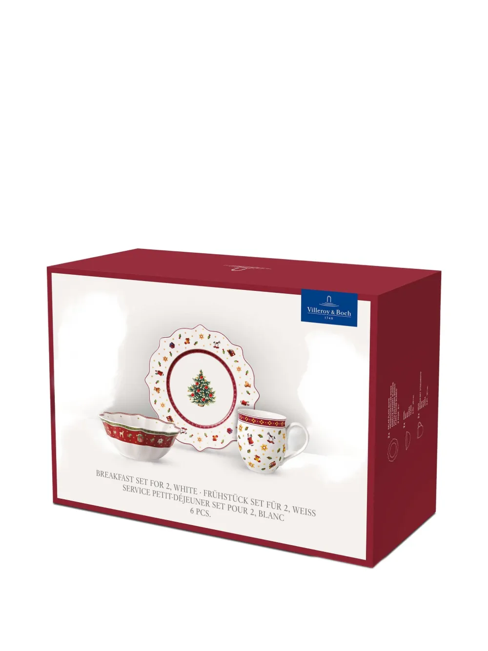Villeroy & Boch Christmas Tree Scalloped-edge Breakfast Set In Multi