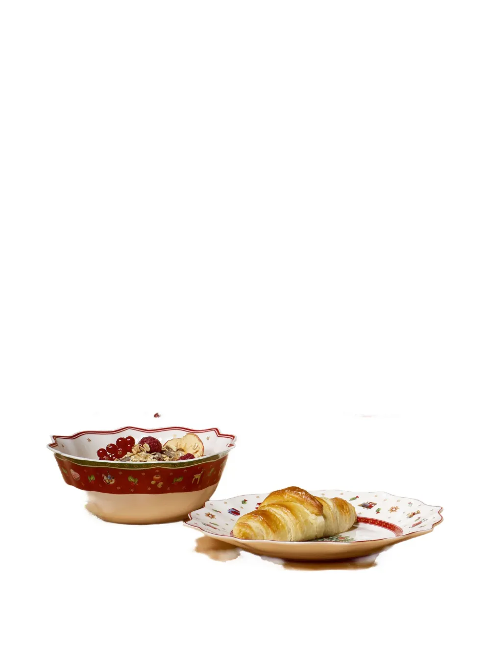 Villeroy & Boch Christmas Tree Scalloped-edge Breakfast Set In Multi