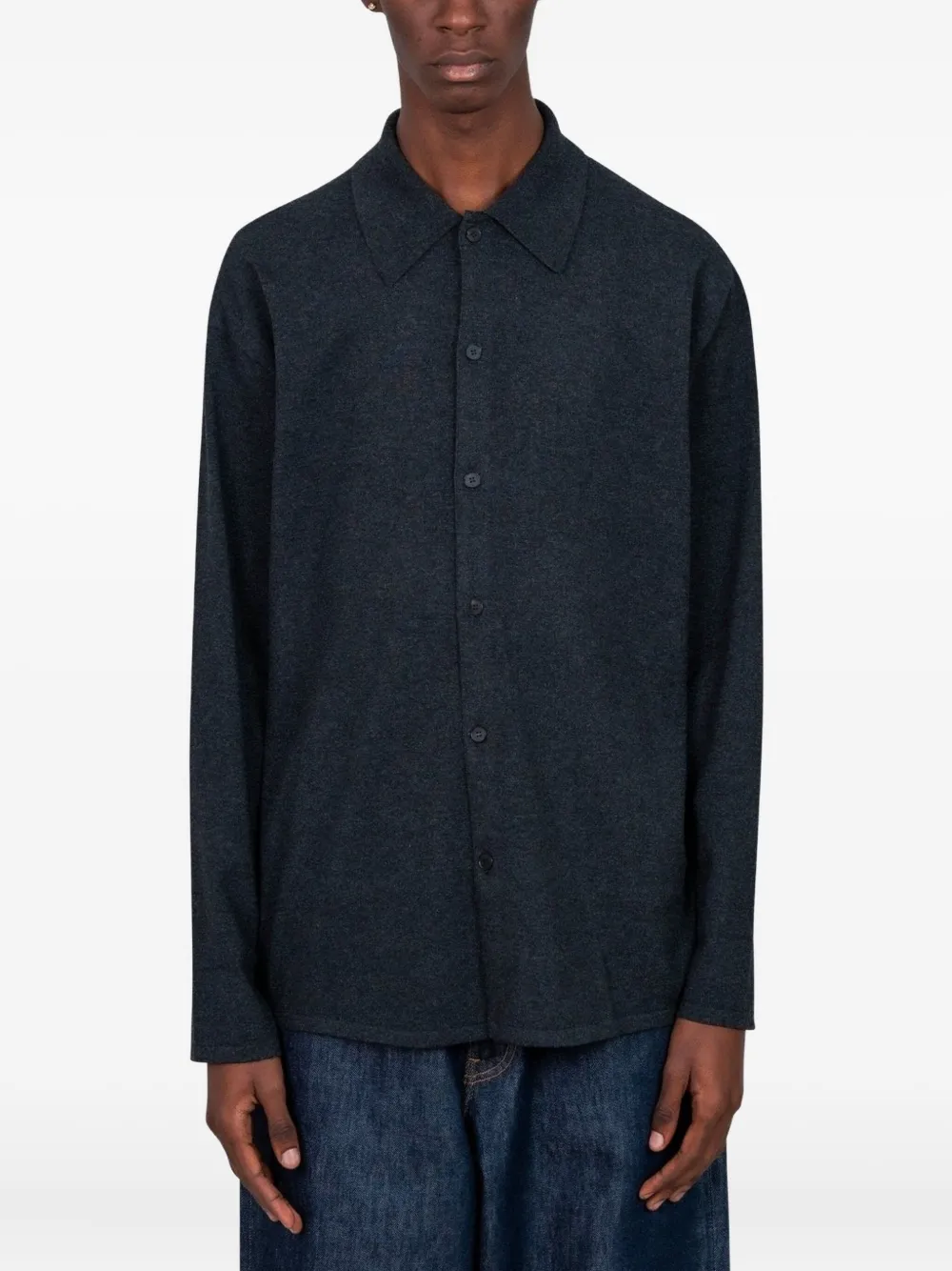 Auralee button fastening cardigan | Grey | Image 1